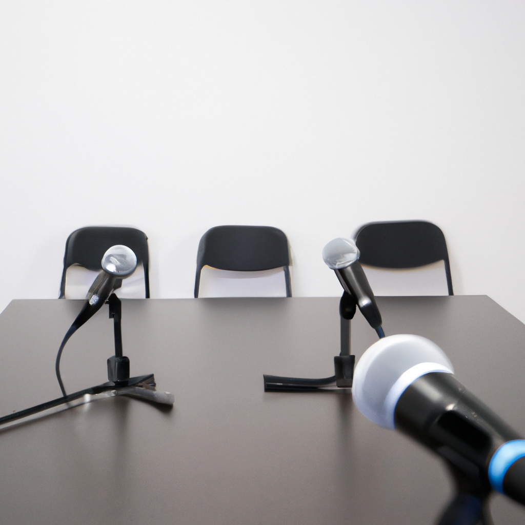 Team of public speaking coaches collaborating in a studio with whiteboards and microphones